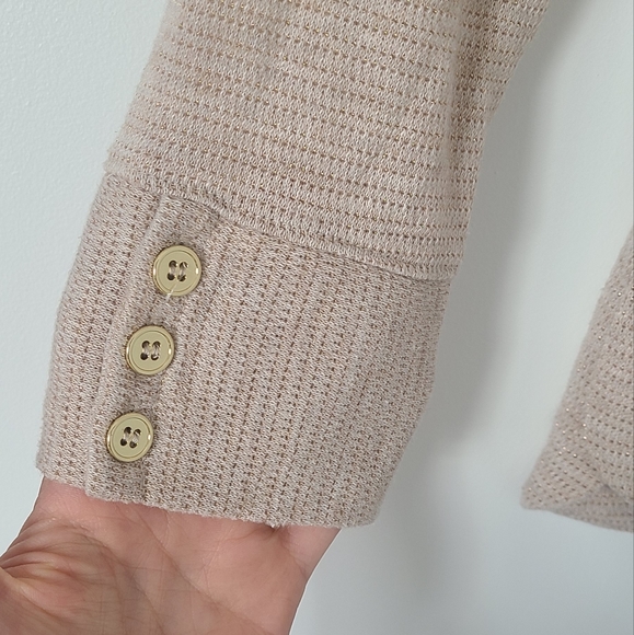 Talbots sweater champagne color with metallic gold sparkle 🌟 - Picture 3 of 12
